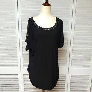 Espresso Black Studded Blouse Size L